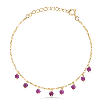 Ruby Beaded Charm Bracelet
