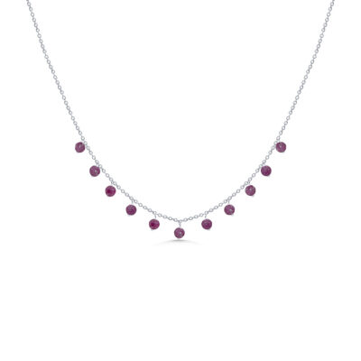 Ruby Beaded Charm Necklace