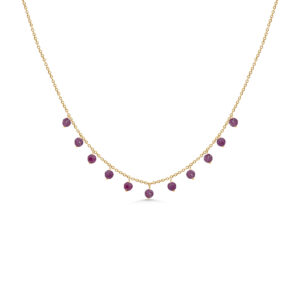 Ruby Beaded Charm Necklace
