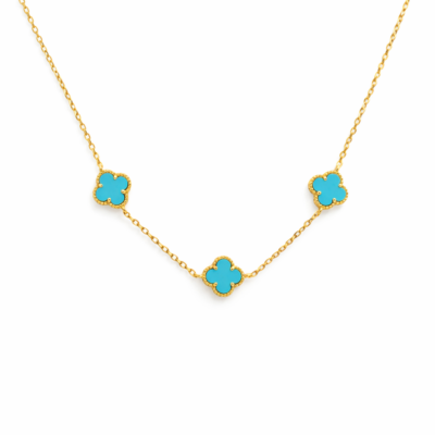 Turquoise Trio Clover Necklace
