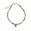 Tourmaline Bracelet with Red Jade Charm