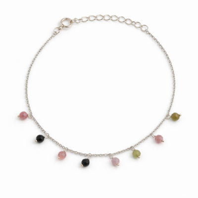 Tourmaline Beaded Charm Bracelet