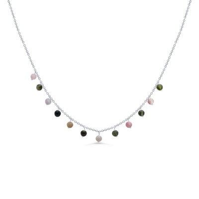 Tourmaline Beaded Charm Necklace