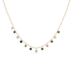 Tourmaline Beaded Charm Necklace