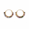 Tourmaline Beaded Hoops (Medium)