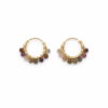 Tourmaline Beaded Hoops (Small)