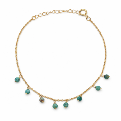 Turquoise Beaded Charm Bracelet