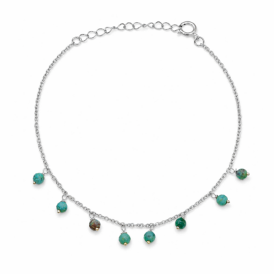 Turquoise Beaded Charm Bracelet