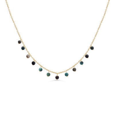 Turquoise Beaded Charm Necklace