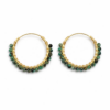 Turquoise Beaded Hoops (Large)