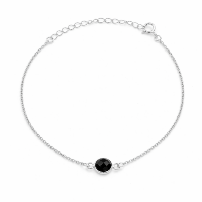 Black Spinel Single Round Bracelet