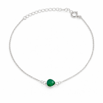 Green Onyx Single Teardrop Bracelet