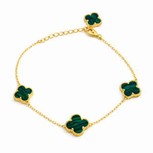 Malachite Trio Clover Bracelet