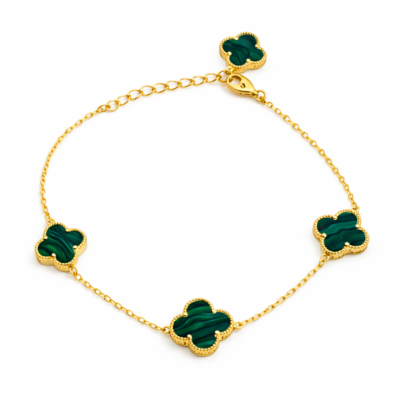 Malachite Trio Clover Bracelet