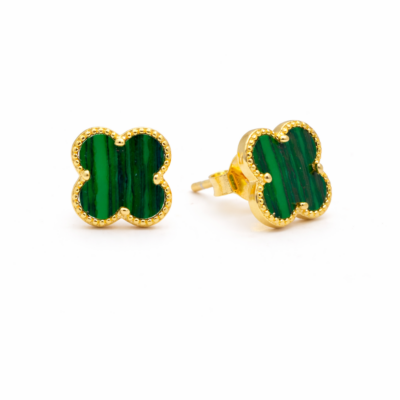 Malachite Clover Earrings