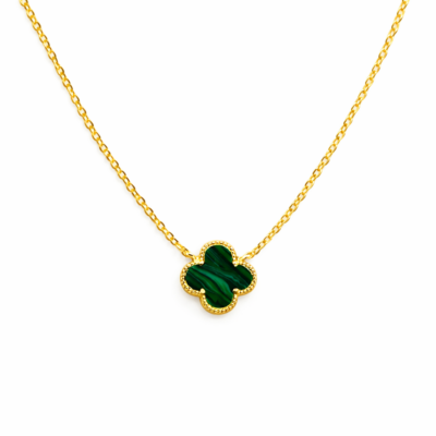 Malachite Single Clover Necklace