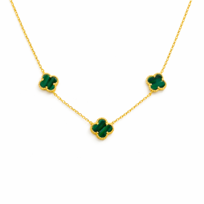 Malachite Trio Clover Necklace
