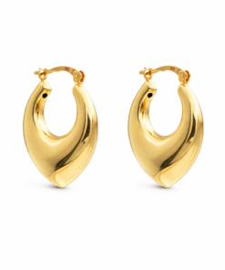 Bold Crescent Hoops YG Plated
