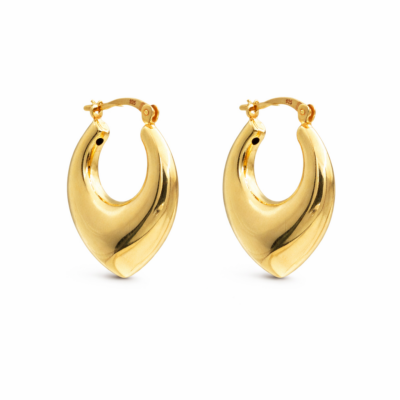 Bold Crescent Hoops YG Plated
