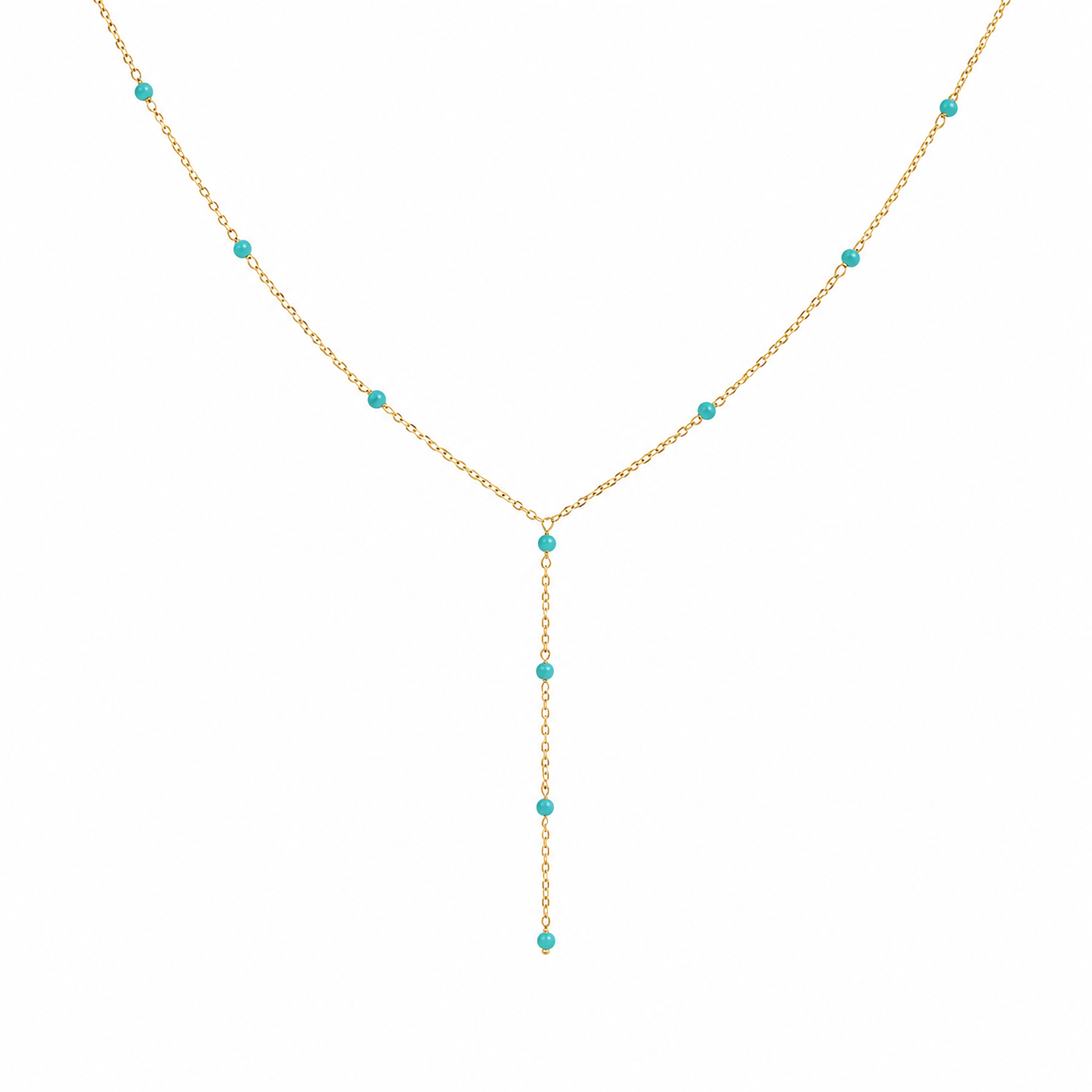 Turquoise Station Y-Chain Necklace