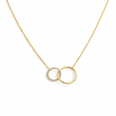 Circle Linked Necklace YG Plated