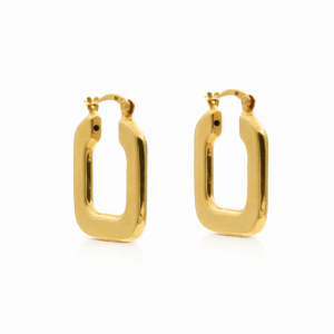 Flat Square Hoops YG Plated
