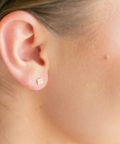 Cubic Zirconia Cluster Studs YG Plated