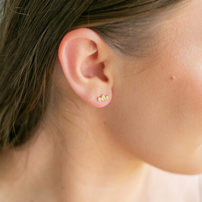 Trio Marquise Studs YG Plated