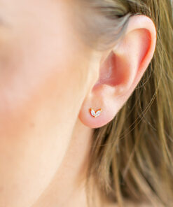 Cubic Zirconia Marquise Wing Studs YG Plated
