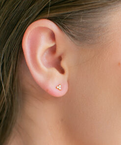 Trio Opal Cluster Studs YG Plated