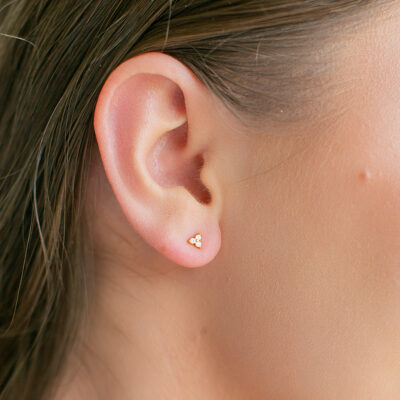 Trio Opal Cluster Studs YG Plated