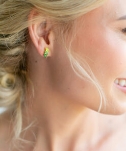 Green Moissanite Marquise Studs