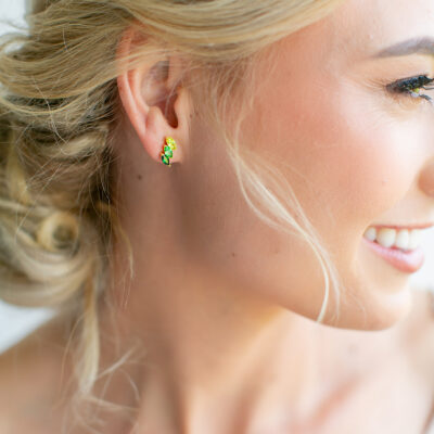 Green Moissanite Marquise Studs