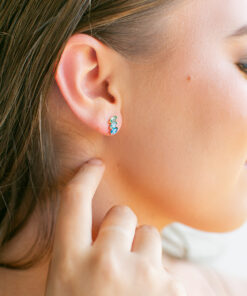 Blue Moissanite Marquise Studs