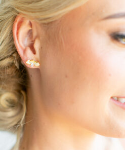 Cubic Bee Studs YG Plated
