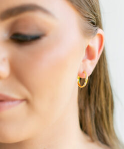 D-Shaped Hoops YG Plated (15mm)
