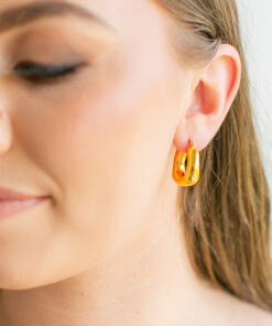 Chunky Square Hoops YG Plated