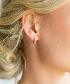 Square Rose Gold Plated Huggies