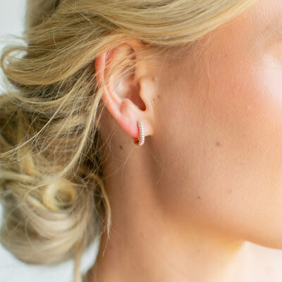 Square Rose Gold Plated Huggies