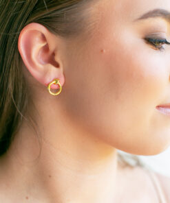 Knot and Circle Studs YG Plated