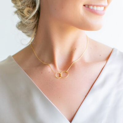 Circle Linked Necklace YG Plated