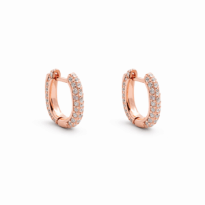Square Rose Gold Plated Huggies