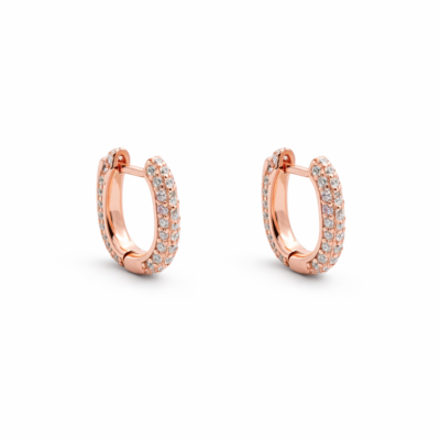 Square Rose Gold Plated Huggies