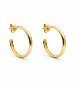 D-Shaped Hoops YG Plated (15mm)
