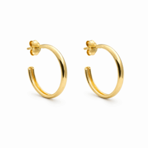 D-Shaped Hoops YG Plated (15mm)