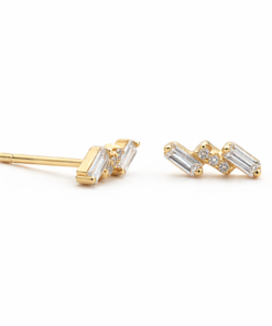 Zig Zag Cluster Studs YG Plated