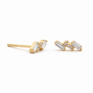 Zig Zag Cluster Studs YG Plated