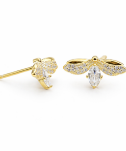 Cubic Bee Studs YG Plated