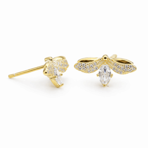 Cubic Bee Studs YG Plated