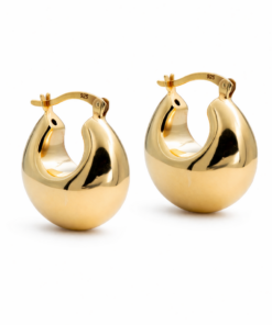 Chunky Domed Hoops YG Plated